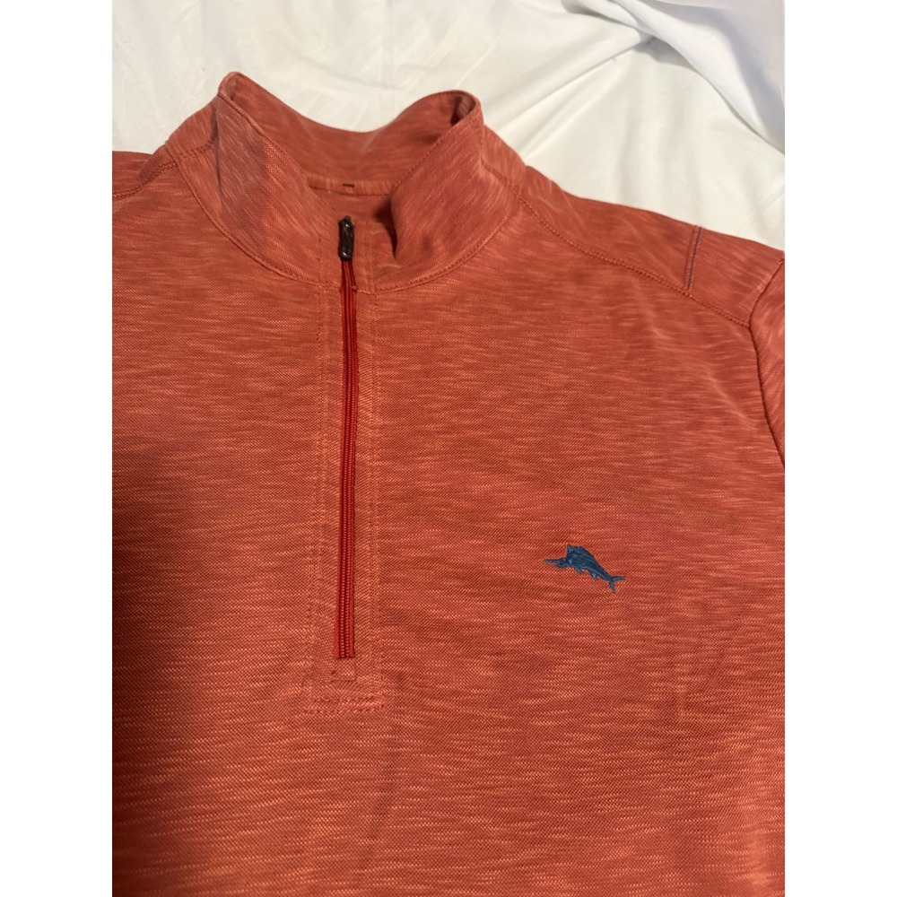 Tommy Bahama Mens XL Emfielder Qtr Zip Pullover Sweater Lot of 2 Orange Green - Picture 5 of 10